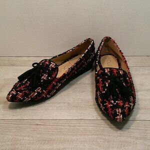 Womans Sole Society Tweed Hadlee Loafer Flat with Bow Size 6 M